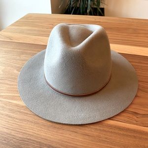 Grey Brixton Wool Flat Brim Hat